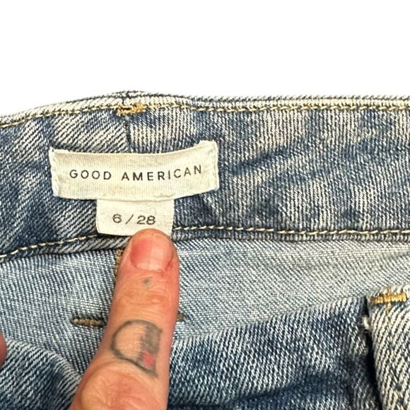 GOOD AMERICAN Women’s Blue Raw Hem Skinny Jeans Size 6 / 28 - Picture 3 of 4